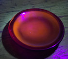 Antique Red Train Lens Light Golden Glows 3 5       Uranium Glass  Fenton  Pyrex  