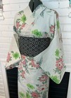 Japanese Vintage Yukata     Peony  Hydrangea   Wisteria Print  Cotton Kimono