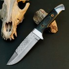 8 8  D2 Tactical Camp Knife Full Tang Micarta Handle Fixed Blade Leather Sheath