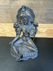 7  Chian Old Tibetan Buddhism Temple Bronze Gilt Green Tara Bodhisattva Statue