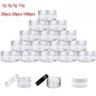 2g-10g Empty Clear Plastic Sample Travel Jar Container Round Cosmetic Makeup Pot