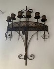 Vintage Mcm Mid Century Modern Hanging Wall Brass Gold Sconce Candelabra Large