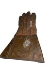 Antique Western Cowboy Unisex Brown Leather Gauntlet Gloves   Est Size M