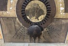 Southwestern Mixed Media Vintage Wall Art With Buffalo Motif     Signed