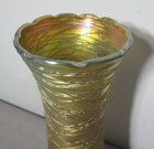Tall 9  Antique Durand  american  Iridized   Threaded Art Glass Vase  Circa 1910