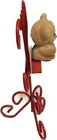 Vtg Avon Flocked Teddy Bear Valentine Heart Ornament Music Stand Song Sing 4 75   