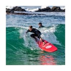 8ft Surfboard Soft Top Red With Blue Wavizm Design Bottom Graphic