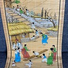 Vtg Asian Bamboo Scroll With Hand-painted Traditional Scene 12  X 29  Roll Up