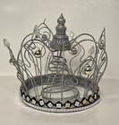 Silver Glittery Crown Christmas Tree Topper Embellished Decorative Holiday Read