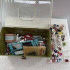 Vintage Wilson Wil-hold Green Plastic Sewing Box W  Tray Usa Full Of Supplies