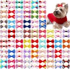 100 Pack Small Dog Hair Bows Bowknot Grooming Bands For Puppies   Yorkies