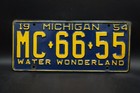 1954 Michigan License Plate   Mc - 66 - 55