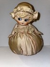 Vtg Bisque Frozen Charlotte Kewpie Jointed Arms Doll Satin Pin Cushion 6    Japan