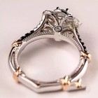 Solid 14k White Gold 2 50 Ct Round Cut White Moissanite Vintage Engagement Ring