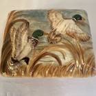 Vintage Duck  Ceramic Painted Dresser Jewelry Keepsake  Trinket Box