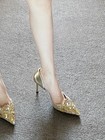 Wedding Shoes  Women s Gold Bridal Shoes  Engagement High Heels