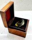 Nautical Compass Brass Tone Maritime In Rosewood Wooden Teak Presentation Box