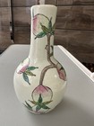 Vintage Chinese Famille Rose Porcelain Vase Peach Tree 6    Tall