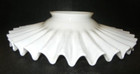 Ruffled Petticoat Lamp Shade Antique Victorian White Milk Glass 9 3 4  Wide Euc