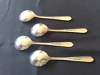 Set Of 4 Wm Rogers Lady Ann Priscilla Pattern Silverplate Round Bowl Soup Spoons