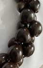 Vintage Hawaiian Necklace Kukui Nut Beaded Dark Brown Seeds Ribbon Threaded