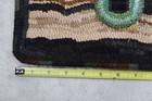 Vtg Hand Hooked Wool Rug Circles Stars Paw Prints 30x16 Pat Cross Grace Ayres A2