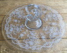 Fostoria Romance Crystal Glass Plume Center Handle Serving Tray Platter Vintage