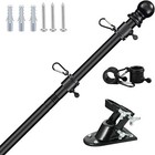 6ft Flag Pole Kit Heavy Duty Bracket Metal Pole With 2 Rotating Rings For Garden