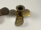 Vtg Pair Of Handcrafted Solid Brass Boat Propeller Candlestick Holders