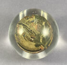 Vintage Chinese Paperweight Reverse Hand Painted Landscape Crystal Orb 2 25  