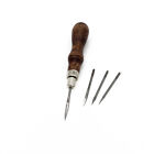4in1 Awl 4 Type  Wooden Handle Leather Craft Stitching Tapered Sewing Tool