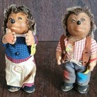 Vintage Steiff Micki And Mecki Hedgehog Couple Plush Figures Made In Germany 195