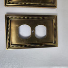 Lot Of 2 Lhmc Single Toggle And Outlet Cover Plate Gold Beaded Dark Gold 