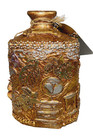 Handcrafted Steampunk Wise Old Owl Art Decanter Bottle Metallic Mixed Media 8 