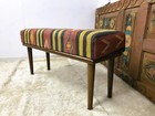 Handmade Kilim Upholstered Ottoman Footstool Piano Entryway Bedroom Bench
