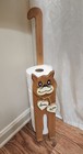 Vintage Rare Wooden Cat Toilet Paper Roll Holder  spare Rolls 