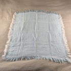 Vtg Blue Up Scale Acrylic Baby Blanket 100  Acrylic Neutral 37x37    Fringed Japan