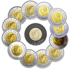          Full Set Canada Colored Toonie Rare  2 Dollars 13-coins Set  2017 - 2025