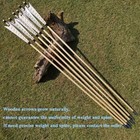 12x 32  Traditional Wooden Arrows Feather Longbow Recurve Bow Archery Hunting