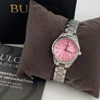 Bulova Sutton Diamond Pink Dial Stainless Steel Women s Quartz Watch 96p249 28mm