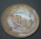 Vtg studio Art  Pottery Plate Yellow   White Tones  Nice Unique Piece  9 5 In 