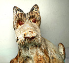 Antique Art Deco Scottie Dog Cast Iron Doorstop 1930 s Scottish Terrier Red Eyes