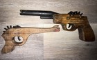 Vintage Lot Of 2 Wooden Toy Rubber Band Gun Pistols 