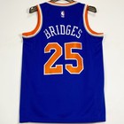 Mikal Bridges  25 New York Knicks Heat Pressed Basketball Jersey Blue S-2xl