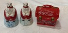 2 Sets Vintage Red Coca-cola Ceramic Salt   Pepper Shakers Lunchbox  Polar Bears