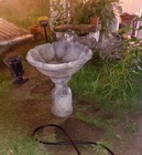 Vintage 1971 Henri Studio Cast Birdbath Signed  Wauconda Il  Concrete Garden Urn