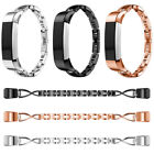 Luxury Rhinestone Stainless Steel Watch Band Wrist Strap For For Fitbit Alta Hr