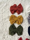 Baby Girl 5 5    Big Bow Headband Lot Of 11 Textured Multicolor Nylon Infant Girly
