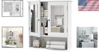 Elegant Wall-mounted Medicine Cabinet With Mirror   Adjustable Shelves - White