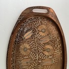 Beautiful Copper   Brass Colored Serving Tray Ornate Decorative Metal